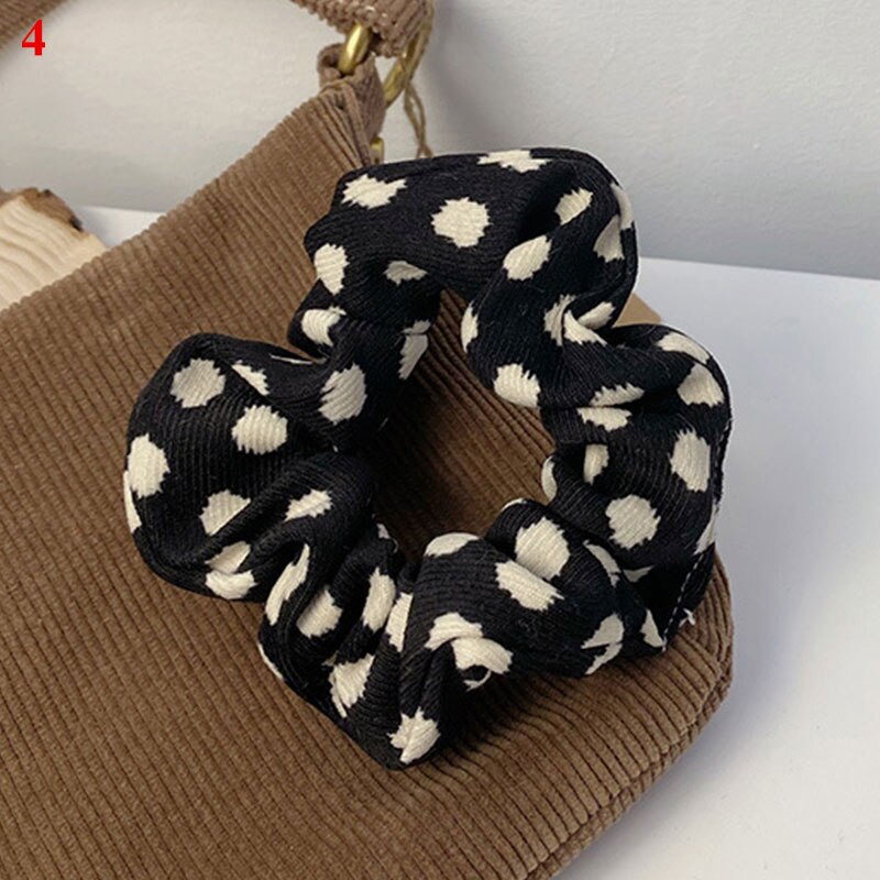 Autmn-coletero de terciopelo para mujer, accesorio para el pelo de leopardo, a rayas, para invierno: 4