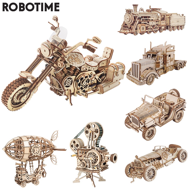 Robotime ROKR DIY 3D Wooden Puzzle Gear Model Building Kit Toys for Children Teens