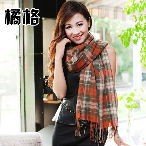 RUNMEIFA Luxury Brand Wool Winter Warm Women Scarf Plaid Thick Blanket Shawls and Wraps Scarves for Women: 11