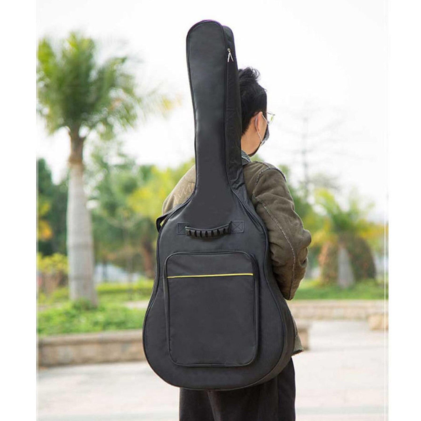 36 "Akoestische Gitaar Tas Gewatteerde Gig Bag Dubbele Bandjes Rugzak Carry Bag Black