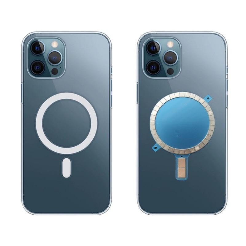 1 pc secure phone case strong magnetic snap closure for iphone 12 pro/huawei/samsung wireless charging magnet for back cover