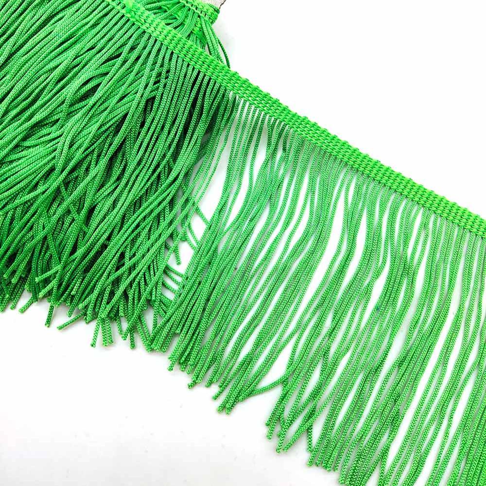 Beatiful-Cinta de encaje con ajuste de la franja de encaje, 10cm de ancho, ribete de franja de borlas para vestido latino, accesorios de vestuario DIY: Green