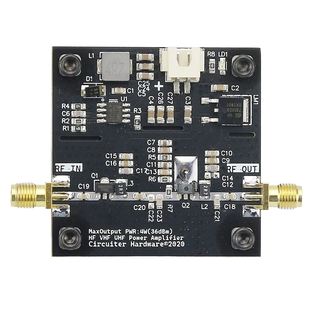 0.5-800MHz VHF UHF RF Power Amplifier HF VHF UHF Transmitter Power Amplifier Module for Ham Radio
