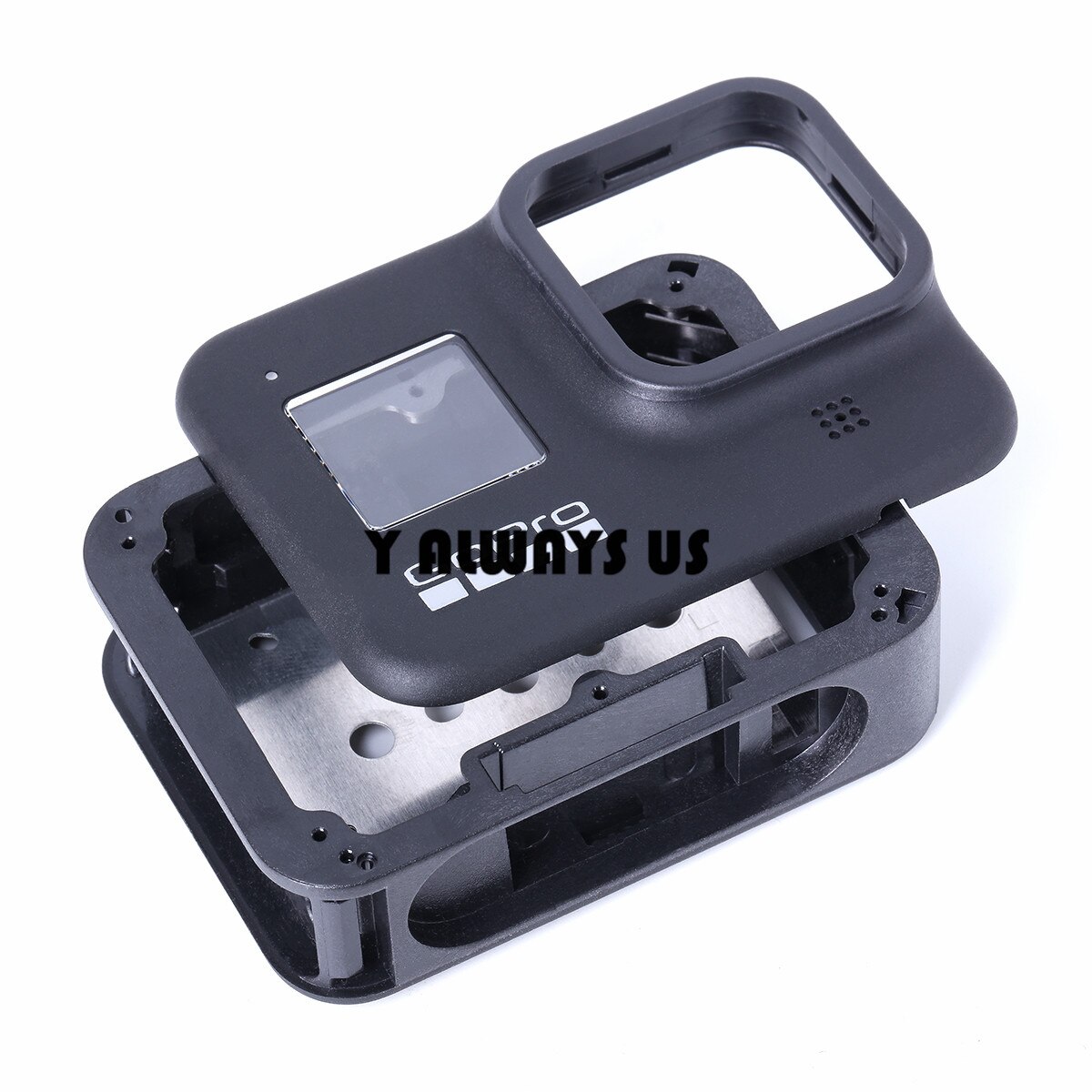 Original til gopro hero 8 reparation udskiftning front frontplade med ydre stel case reparation dele front cover baghus