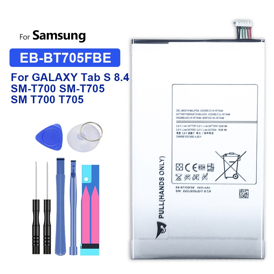 Tablet Li-Polymeer Batterij Voor Samsung Galaxy Tab 8.4 S SM-T700 SM-T705 Sm T700 T705 Vervangende Batterij EB-BT705FBE 4900mah
