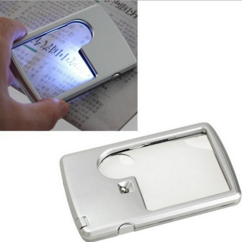 Loupe de carte de crédit avec étui en cuir léger, Loupe Ultra-mince Portable carré avec