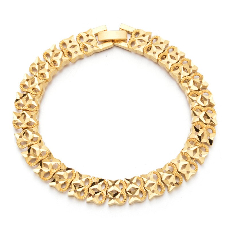 À la Or Chaîne Bracelets Pour Femme Hommes Cuivre Poli Multi-style cubain lien Chaîne Bracelet & BangleJewelry Sans Fondu: Style 6