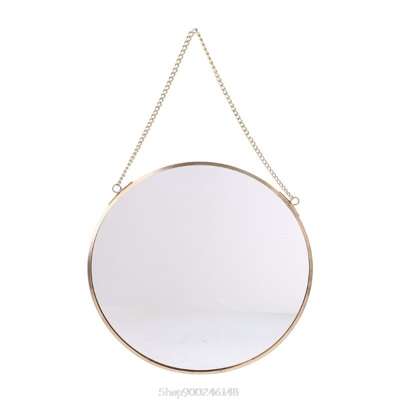Nordic Round Wall Hanging Mirror Gold Dressing Table Makeup Mirrors Bathroom Bedroom Decoration O15 20: 25cm