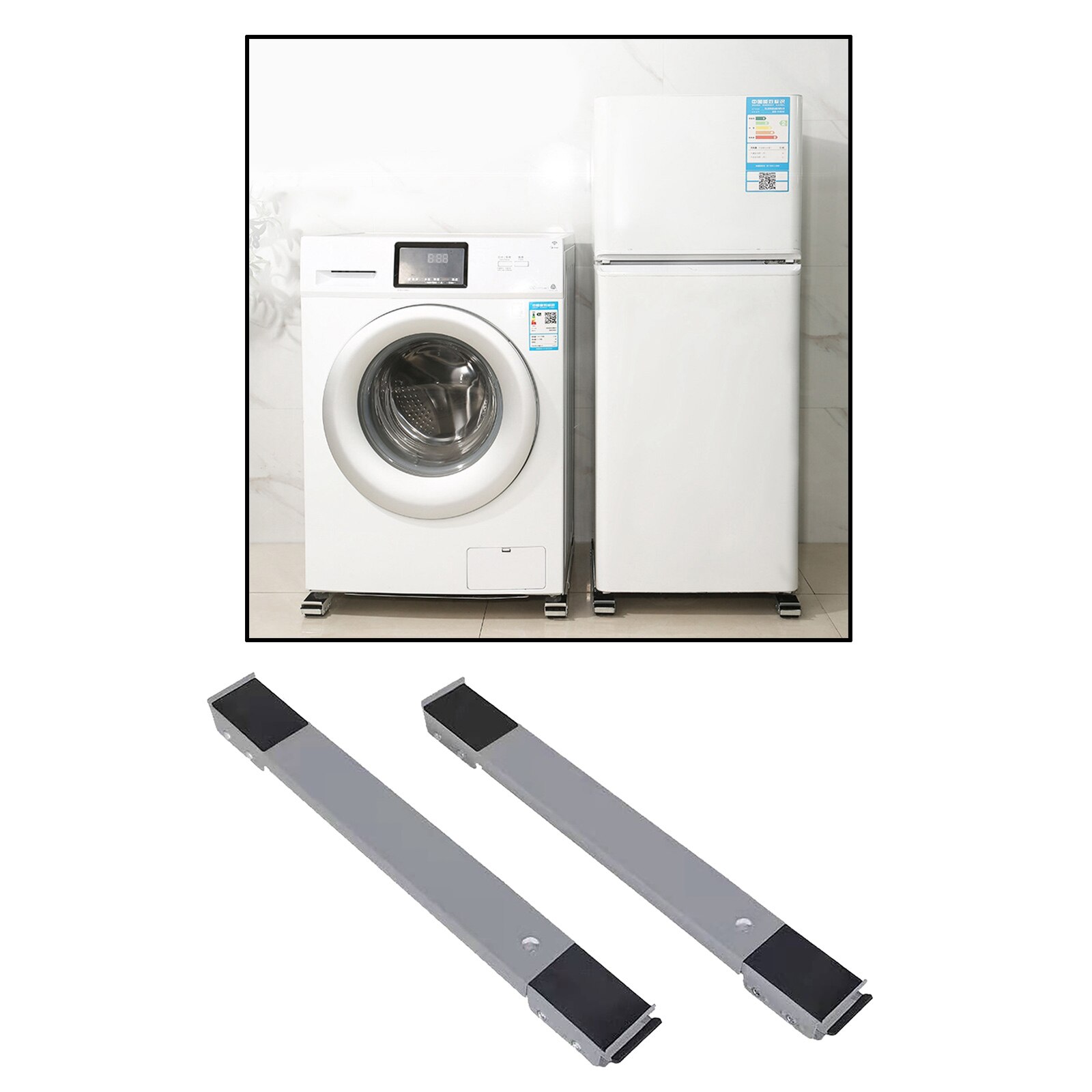 2 Pcs Universal Drum Wasmachine Droger Houder Verstelbare Wasmachine Stand Base Multi-Functionele Beweegbare Trolley