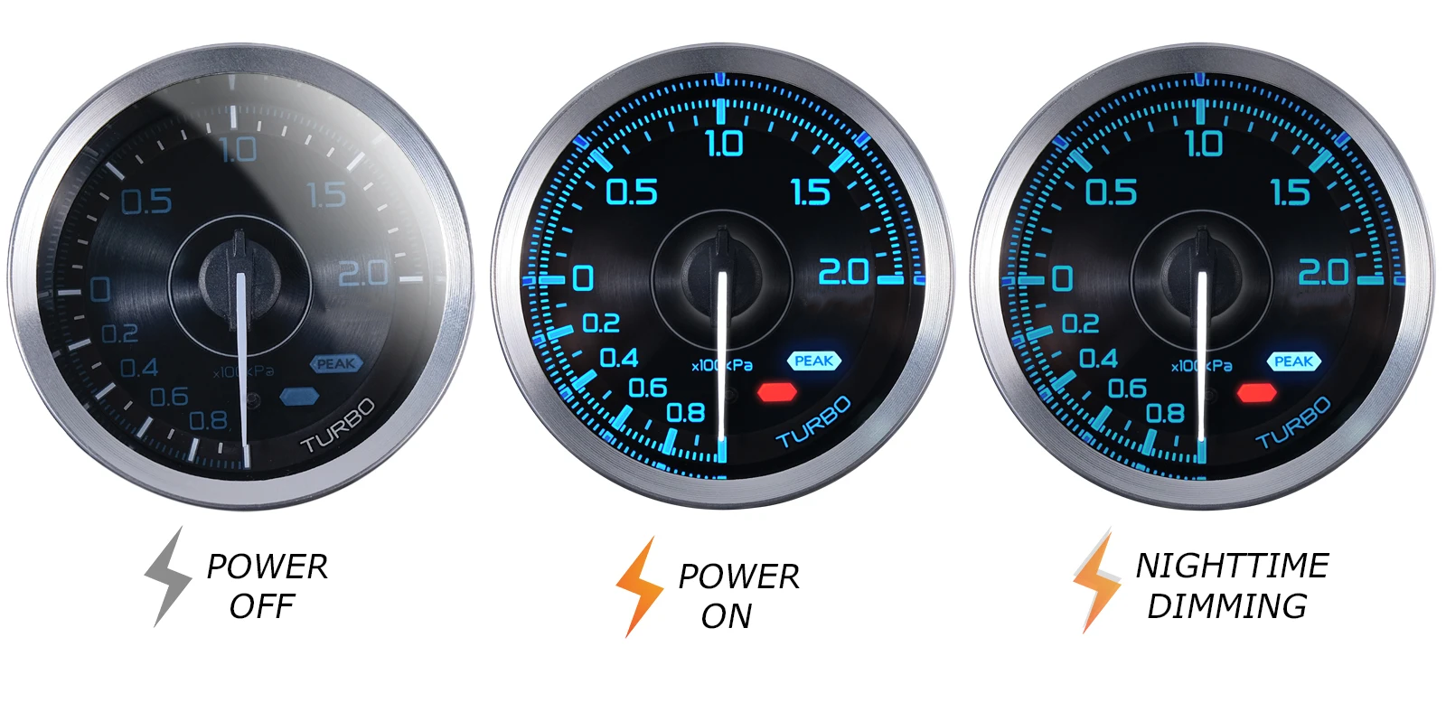 Ha tilbehør 60mm automatisk måler 7 farve def i advance  a1 olietryk turbo boost egt udstødningstemperatur omdrejningstæller vand olietemperatur