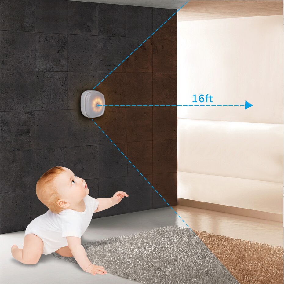 10 LEDs Wireless Motion Sensor Light Portable Security Closet Light Battery Powered LED Stick-Anywhere Nightlight for Entrance