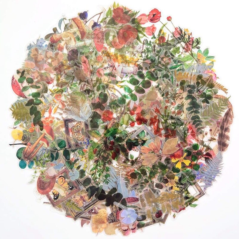 Pegatinas decorativas transparentes de 240 piezas, juego de pegatinas Vintage para álbum de recortes de forma especial, molde de resina lleno de pegatina decorativa: Default Title