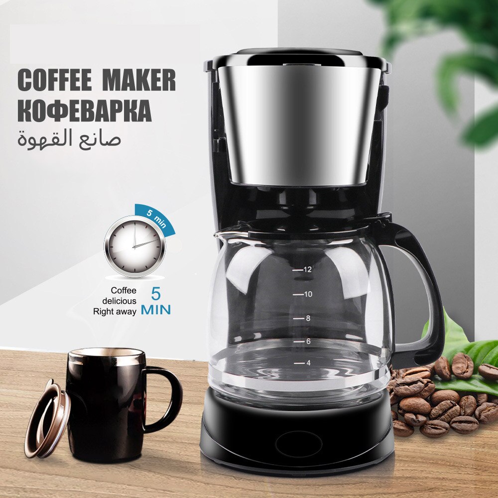 American Drip Coffee Machine Electric Dripping Coffee Maker Automatic Brew Tea Milk Machine Kitchen Appliances