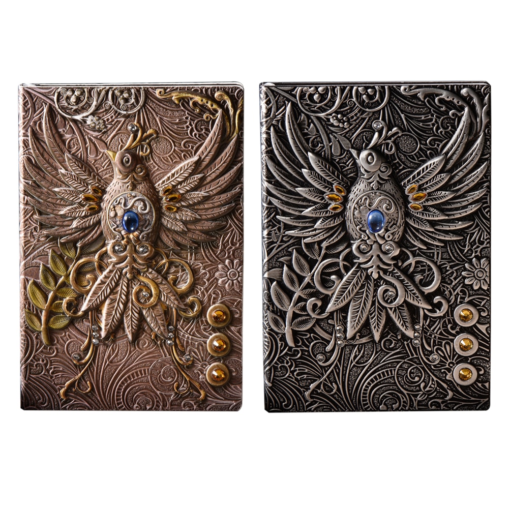 1 stücke retro Phönix Eule Geprägte Notizbücher Re... – Grandado, image size:1001x1001