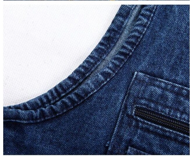 Stor størrelse fiskeveste v-hals multi denim arbejdsvest herre solid afslappet vest med mange lommer fiskevest ærmeløs jakke