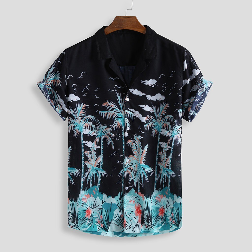Camisas a la para hombre, blusa para hombre, ropa de playa suelta hawaiana con estampado de otoño, botones de manga corta de algodón para trabajo informal, camiseta para hombre