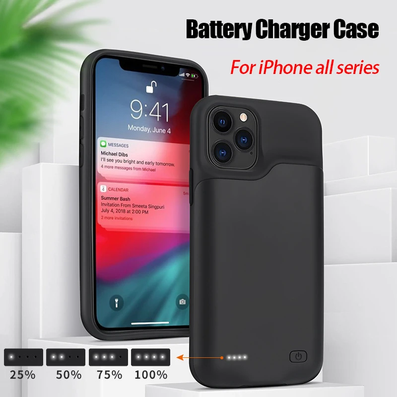 Funda para cargador de batería de 20000mAh, cubierta de carga para iPhone 11, 12, 13, 14 Pro Max, XR, Xs Max, 6, 6S, 7, 8 Plus, Power Bank