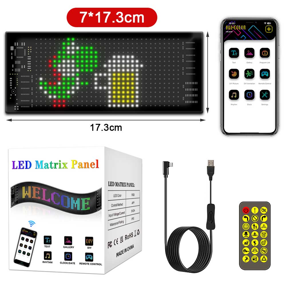 Rgb led billogo animation led matrix pixel panel gør-det-selv programmerbar bluetooth applikationskontrol kan bruges til jul: 3000k gyldne