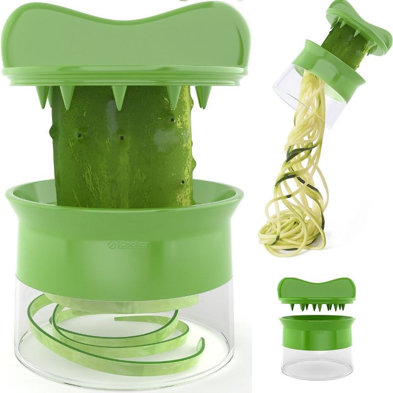 4 In 1 Manual Rotary Cutters Spiral Vegetable Cutter Handheld Carrot Cucumber Spiral Zucchini Leaf Slicers Machine Kitchen Tools