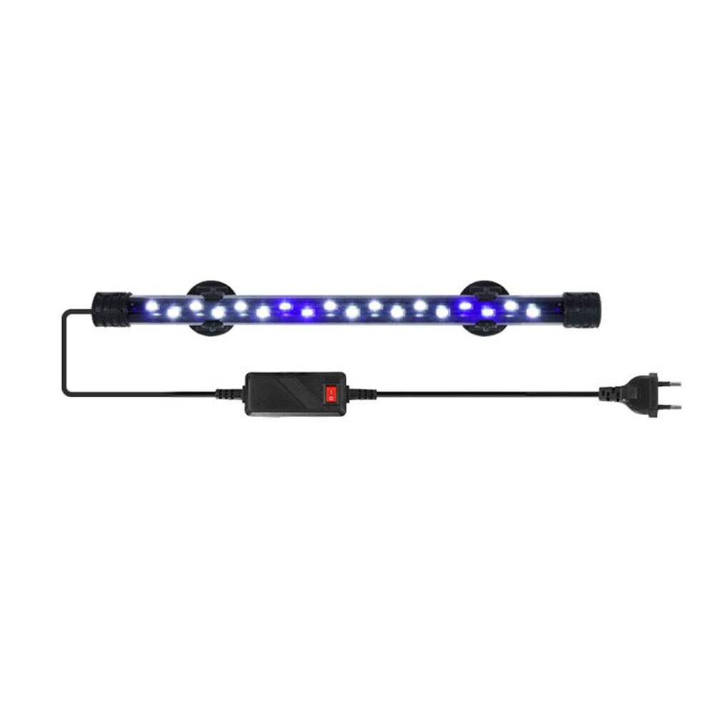 Aquarium Blue White Light Fish Tank Submersible Lamp Waterproof Underwater LED Plant Lamp Aquarium Lighting Accessories: EU Plug 6W 28cm