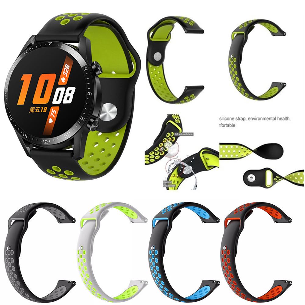 Silikon Edelstahl Ersatz Gurt Uhr Band Handgelenk Gurt für Huawei Uhr GT2 46mm Sport Ersatz Uhr Band
