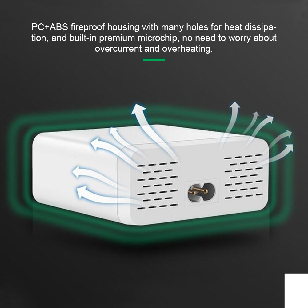 USB Wall Charger Hub with LCD Display 6 Ports 40W Mobile Phone Charger Smart Fast Charging Station For Mobile Phones Tablet PC