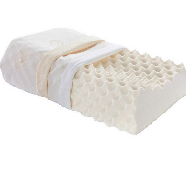 Masserer 100%  naturligt sengetøj thailand ventileret latex blødt skum pude / aftageligt betræk komfort seng sove støtte: -en
