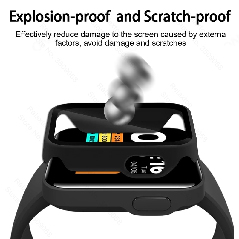 360 ° pełna ochrona poszycie TPU zderzak Screen Protector Case dla Xiaomi Redmi Mi zegarek Lite światło inteligentne akcesoria, nie szkło
