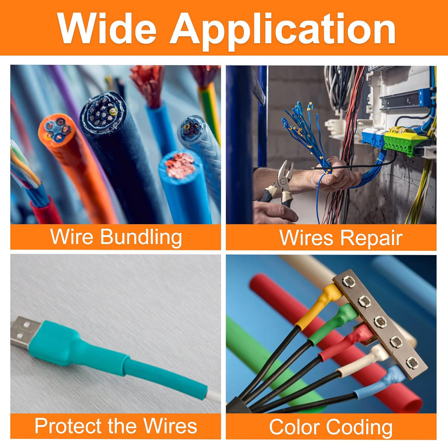 Kit de tubos termorretráctiles de 580/560 piezas Material EVA en 6 colores 11 tamaños - Ideal para aislamiento, reparaciones y conexión de cables