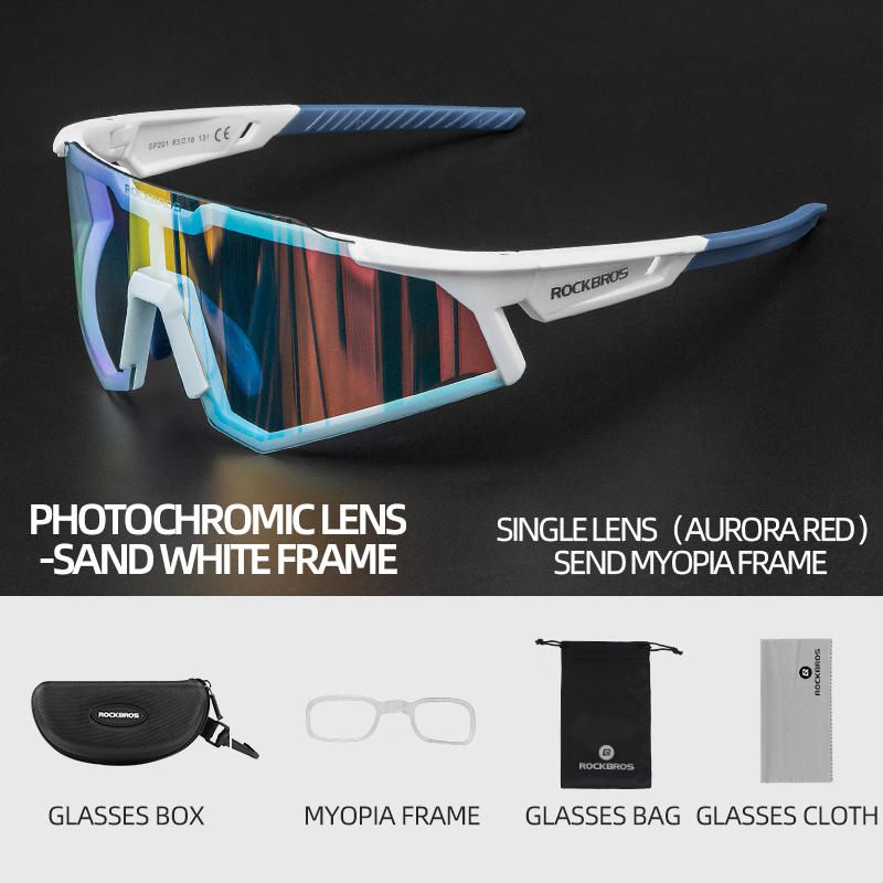 ROCKBROS Cycling Glasses UV400 Protection Bike Sunglasses Photochromic Polarised Lens Eyewear Goggles MTB Road Bicycle Glasses: plum