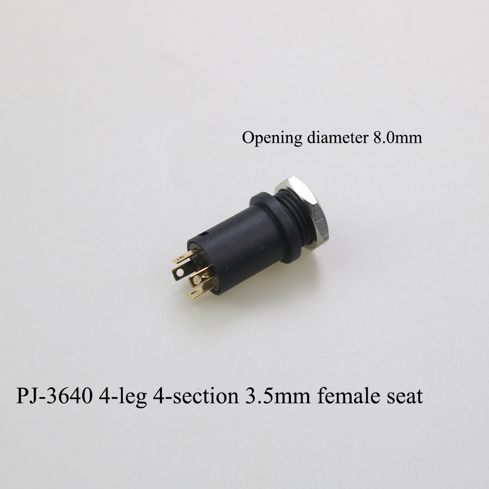 PJ-serie 3,5 mm stereo vrouwelijke aansluiting met schroef 3,5 audio hoofdtelefoonaansluiting 3P verticale dubbelkanaalsconnector 392 399 3640: Ivoor