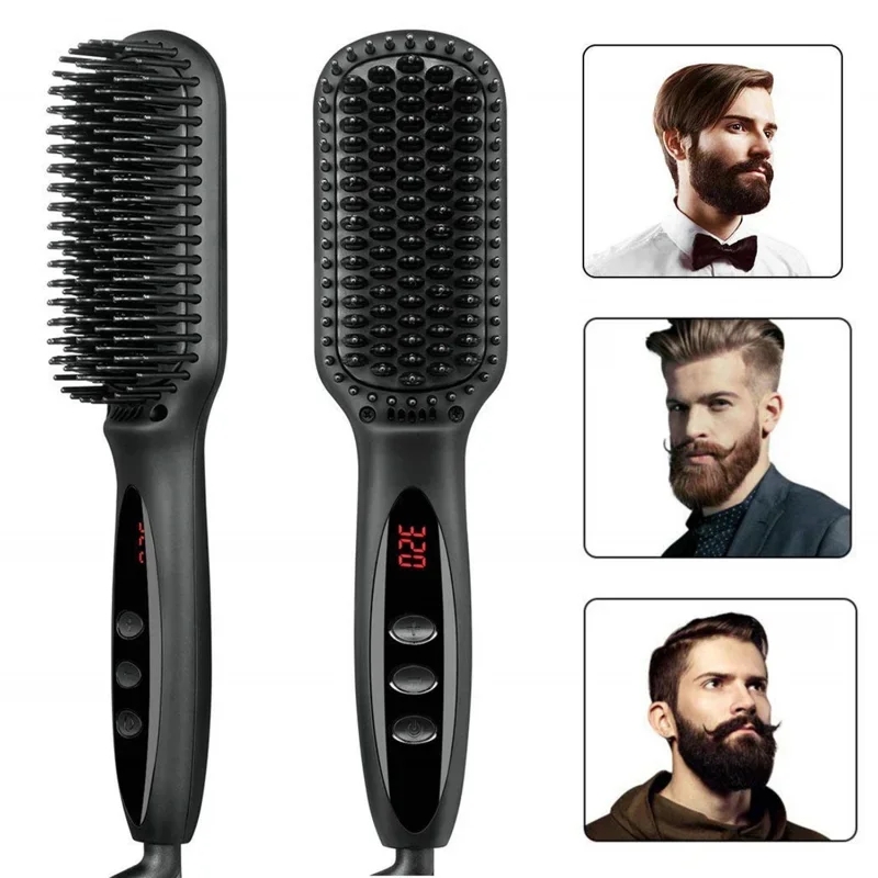 Cepillo alisador de pelo, peine, cepillos eléctricos para el cabello, peine , alisador de pelo, cepillo alisador de barba de cerámica antiescaldado