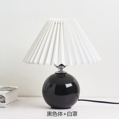 Europese moderne geplooide vouw led tafellampen slaapkamer bureaulamp hout rotan staande lamp studeerkamer leeshuis decoratie verlichtingsarmaturen: Stijl 11