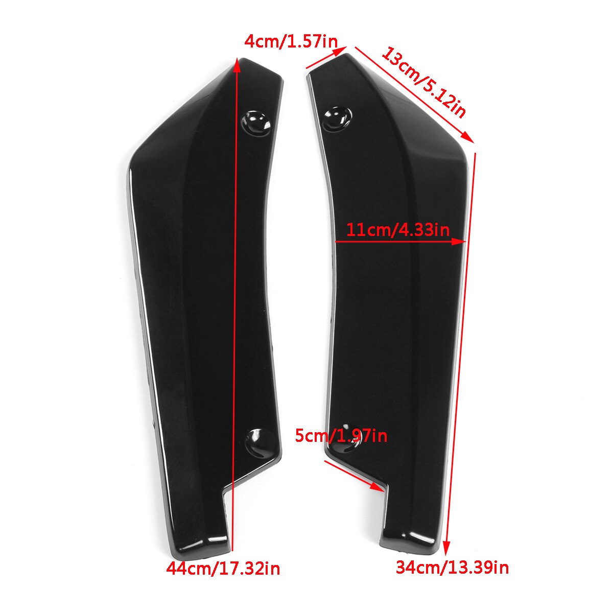 A Pair Universal Car Rear Bumper Lip Diffuser Splitter Canard Angle Side Skirt Extension Bumper Spoiler Decorative Protection