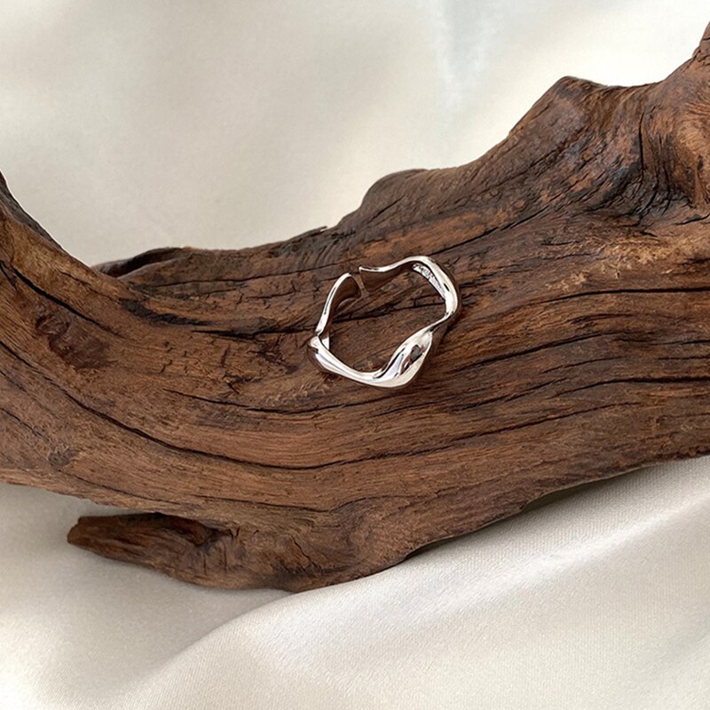 Thin, cool, irregular, v-shaped index finger rings , 925 sterling silver adjustable rings for women, elegant minimalist jewelry: Kjz -0795 silver