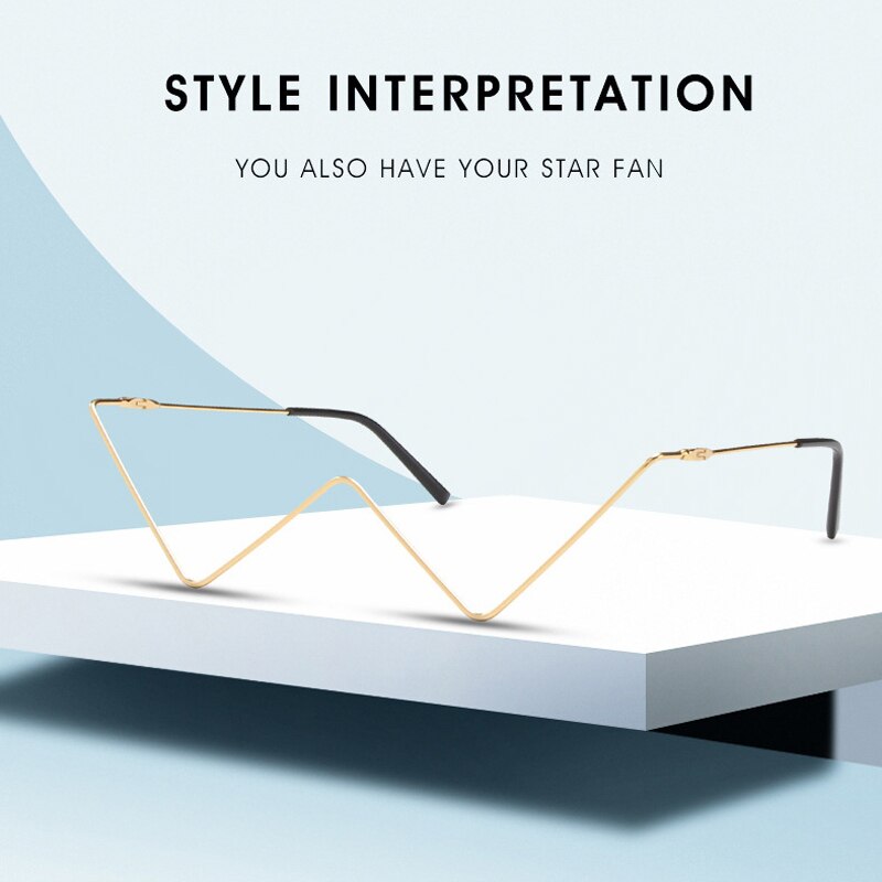 Glasses Women Triangle Half Frame Diamond Glasses Frame Retro Women Crystal Eyewear Glasses Without Lens Eyeglasses Frame