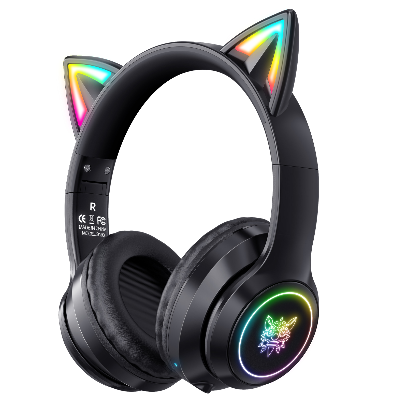 Onikuma Gaming Gaming Headset Bluetooth Headset Cat Ear Noise Annulering Hoge Geluidskwaliteit Schattig: Black