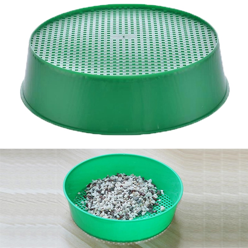 Green Plastic Garden Soil Sieve for Compost Soil Stone Mesh Gardening Tool Soil sieve Flower Nursery Plant Prop Knit Sieve