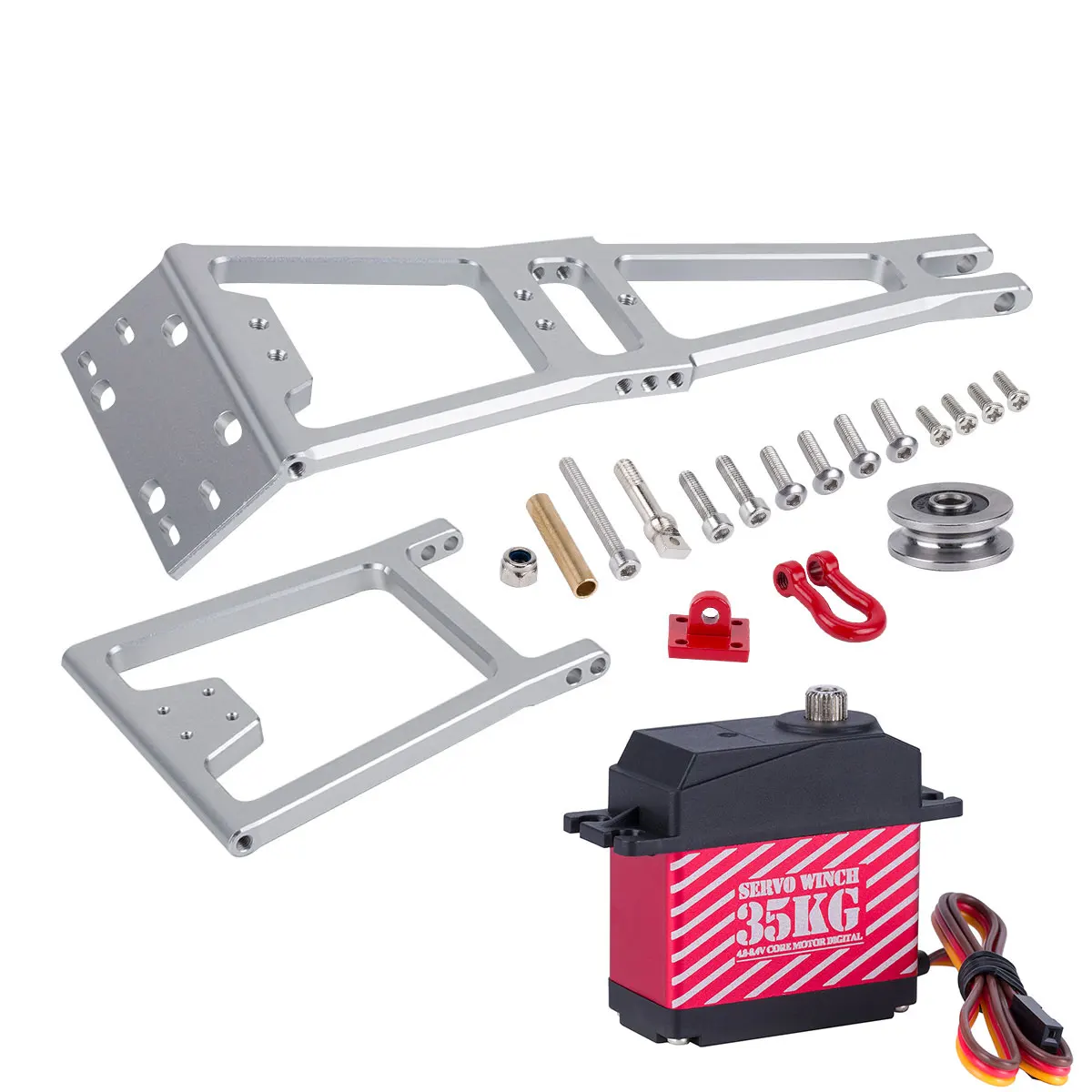 Guincho rc/serviço de resgate, caminhão de reboque, guindaste, braço, ferramenta diy, 1/10, carro rastreador, axial scx10 d90 trx4 capra lcg, peça de chassi: Borgonha