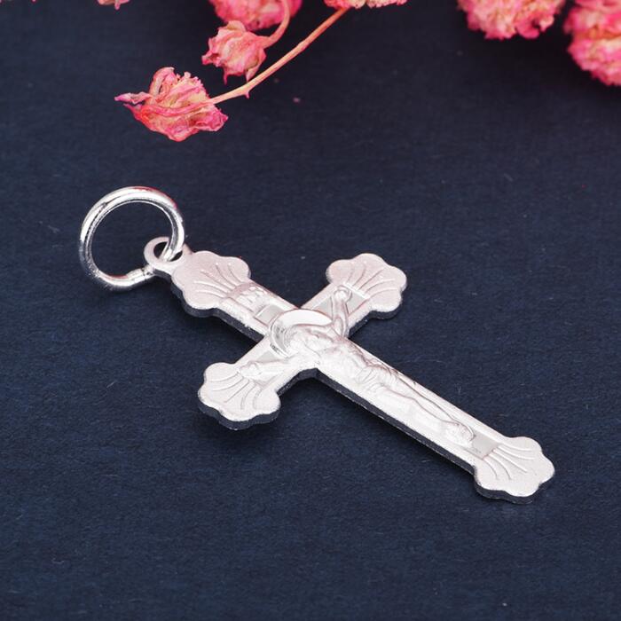 Alta qualidade 100% sólido genuíno 925 prata esterlina jesus cruz pingente colar para homens das mulheres jóias presente + corrente gratuita