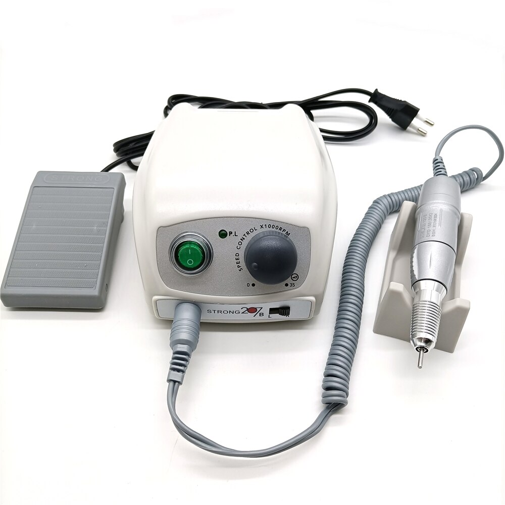 Strong 207B-máquina de manicura, taladro eléctrico de 35000rpm, equipo de limado de uñas, juego de lima de uñas, 65W