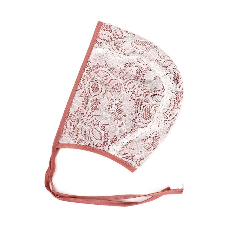 Söt flicka hatt spets blomma baby mössa barn barn solhatt baby tillbehör: Rosa