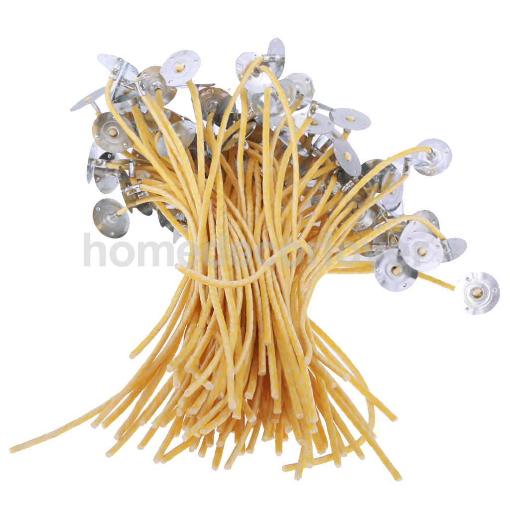 100pcs Candle Wicks 6"" Waxed Tabs Cotton Core Pre-tabbed For Candle