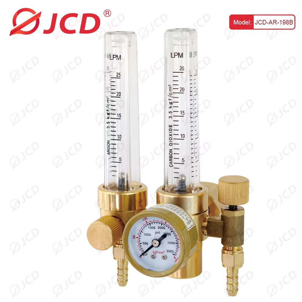QHTITEC Tig Flow Meter Gas Regulator G5/8" 0-25Mpa Argon CO2 Mig Flowmeter Welding Weld Gauge Argon Regulator Pressure Reducer