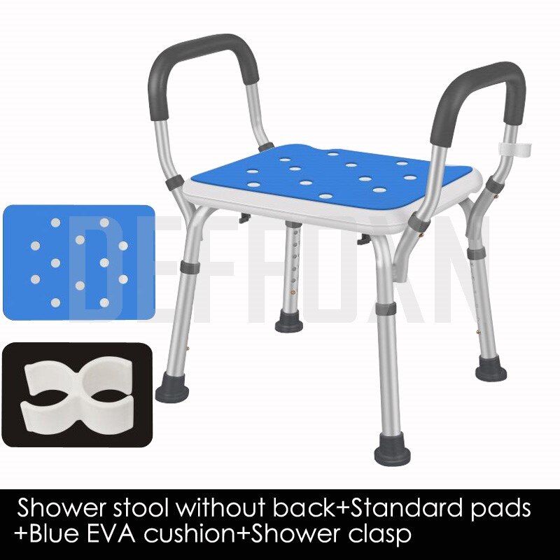 Non Slip Bath Stool With Armrests Backrest Shower ... – Vicedeal