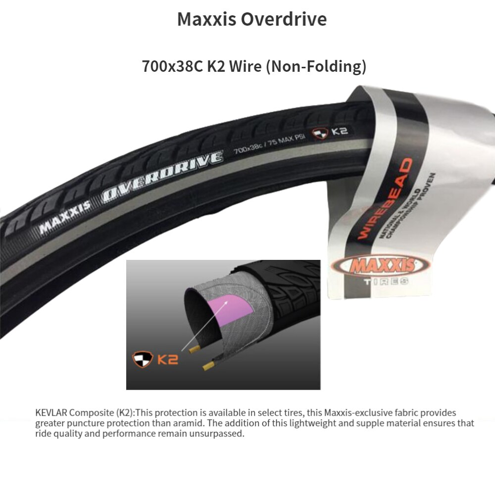 MAXXIS OVERDRIVE Road City touring tire 700x38C Tire bicycle tire Bike tires M2003: 700x38C K2