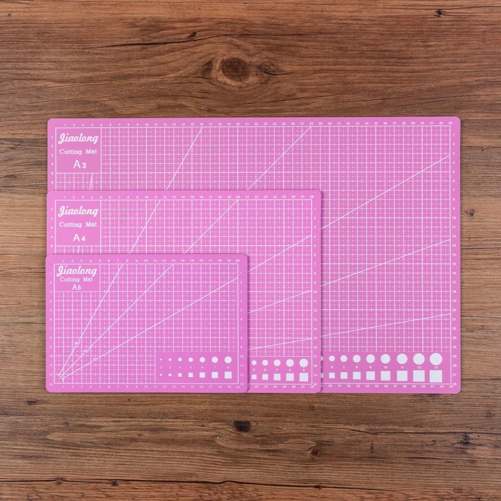 Alfombrilla de corte para Patchwork, herramienta Manual de bricolaje, tabla de cortar de doble cara, Color rosa, de PVC, A3, A4, A5