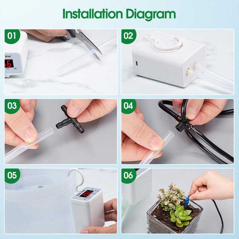Automatische Plant Waterer Slimme Watering Druppelirrigatie Waterer Programmeerbare Water Timer Oplaadbaar Plant Watering Systeem Voor