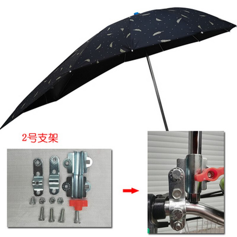 Parasol para coche eléctrico, sombrilla para motocicleta eléctrica, paraguas de lluvia, parabrisas transparente: black feather 2