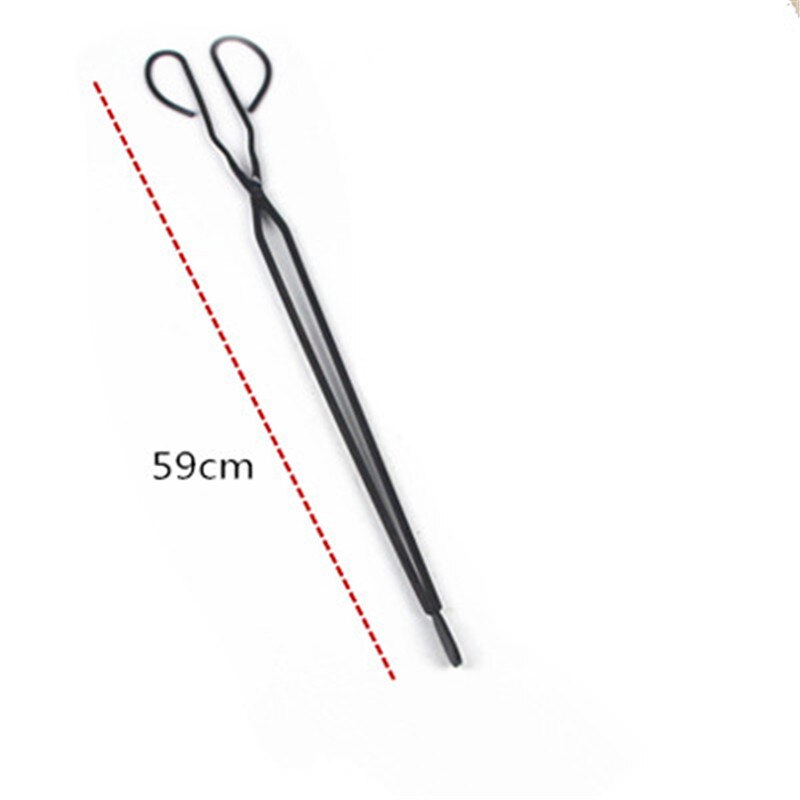 BBQ Home fire tongs long handle flat garbage pickers hand iron pliers sanitation cleaning folder barbecue charcoal clamp: 2
